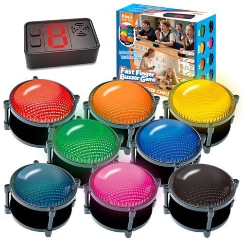 50m Answer Classroom Buzzers Light Up Game Buzzer System, Displays The Winning Player Loud, Console Displays First Buzz, Rechargeable Buzzers Great for Trivia Games, Family Feud, Jeopardy (8)