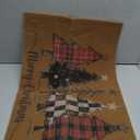 2 Pcs Christmas Front Porch Rug Buffalo Plaid Christmas Front Door Mats Imitation Coco Coir Xmas Welcome Layering Rugs for Outdoor Home Winter Festival Holiday Farmhouse Decor, 36 x 60 Inch (Red and Black)