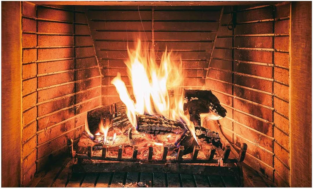 Allenjoy 5x3ft Burning Firewoods Photography Backdrop Winter Christmas Fireplace Flaming Woods Background for Kids Children Family Camping Barbeques Party Decor Banner Portrait Photo Booth Props