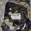 Happy New Year Backdrop with Shiny Firework Background Circle Paper Banner Pom poms Foil Balloons & Swirls for New Year Photo Booth Background Party Decorations (Black Gold 01)