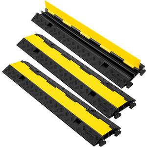 2 Channel 3 Pack Cable Protector Ramp Traffic Wire and Hose Ramp Cord Cover Heavy Duty Channels 11,000 lbs Load Capacity Cable Wire Ramps Speed Bump Driveway Cable Protective Cover