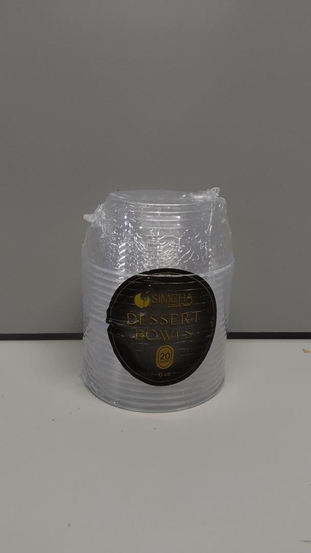 Clear Plastic Serving Bowls for Party - 6 oz, Elegant Disposable Serving Bowls & Chip bowls for Parties & Weddings, Perfect Party Bowls for Serving Food & Candy Bowls for Candy Buffet (20 Count)