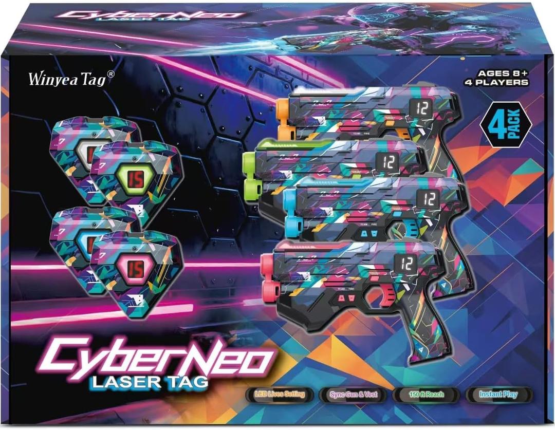 Laser Tag Guns Set of 4, Lazer Tag Game for Kids, Teens & Adults,Fun Outdoor Teenage Game & Activities, Gift for Teenage Ages 8 9 10 11 12+Year Old Boy & Girls