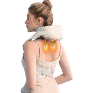 Luxe Massager for Neck Shoulder and Back, Muscle Relaxer Device and Posture Trainer with Heat for Pain Relief, Electric Massager Pillow Ideal Gifts