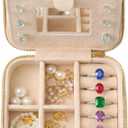 VELISSE Travel Jewelry Case - Small PU Leather Jewelry Organizer Box for Rings, Earrings, Necklaces - Compact Travel Jewelry Organizer for Women, Portable Jewelry Box Gift for Her
