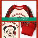 Disney family matching sweatshirt Stitch Mickey Spiderman print long sleeve winter Christmas mom dad kids loose fit red (6-7 Years, Off-white)