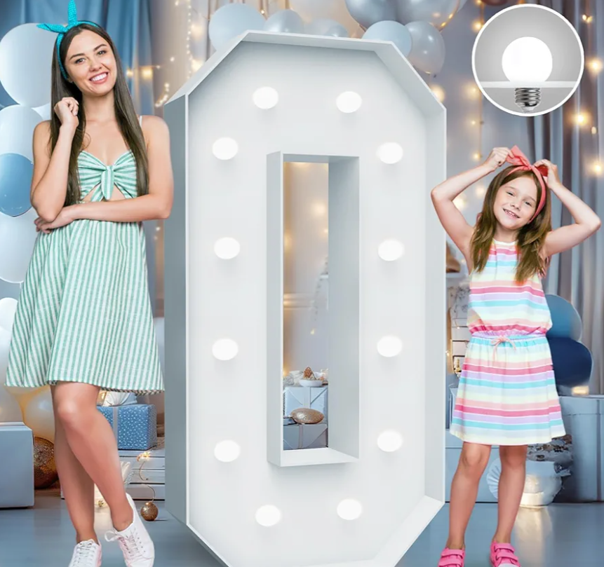 4FT Marquee Light Up Numbers - Cool White Light Up Numbers 0 with Fixed Water Bag, Party Decoration Large Marquee Light Up Numbers can Be Used for Wedding Decoration, Birthday Party Decoration