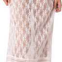 Perbai Womens Sexy Sheer Lace Maxi Skirt Low Rise Y2K A Line Long Mesh Skirts Summer Beach Coverups