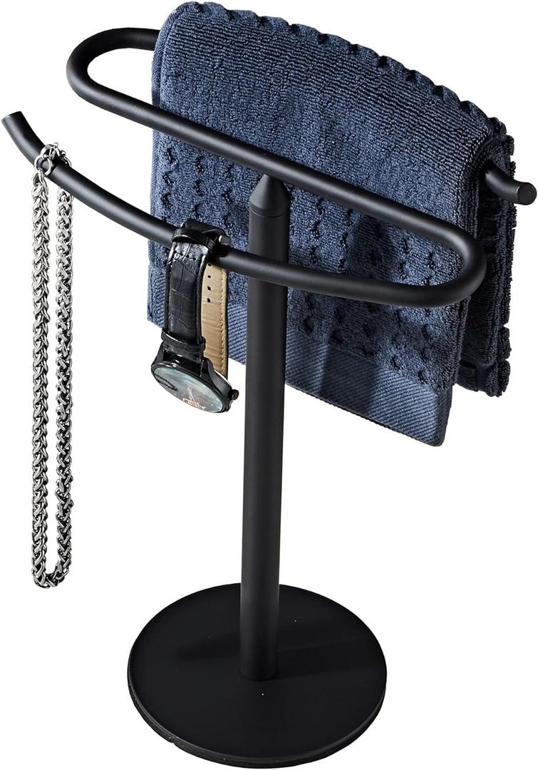 Matte Black Hand Towel Holder Stand, Free-Standing Towel Rack, SUS304 Stainless Steel Towel Bar Rack Stand, Tower Bar for Bathroom Kitchen Vanity Countertop