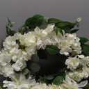 24" Spring Summer Front Door Wreath, Life-Like Artificial White Dahlia Hydrangea Wreath for Wedding Valentine's Day Mother's Day Memorial Day