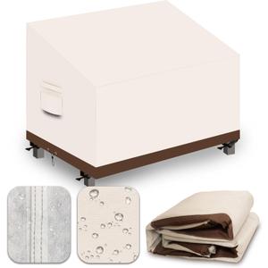 Heavy Duty Patio Sofa Covers Waterproof, Outdoor 3-Seater Couch Cover Waterproof, 600D Outdoor 2-Seater Loveseat Furniture Covers with Air Vent Handle 43''W x 29''D x 24''H/ 34''H Beige Brown