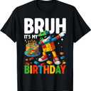 Master Builder Dabbing Blocks Bricks Bruh Its My Birthday T-Shirt
