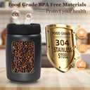 Vacuum Coffee Canister, Coffee Bean Storage with Scoop, Stainless Steel Airtight Food Storage Container, Perfect for Coffee Beans,Coffee Grounds,Loose Leaf Tea (1200ml*2 Matte Black)