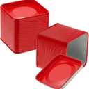 uxcell 2pcs Square Tin Can, 2.95inch Metal Empty Storage Container Organizer Candle Jar with Lid for Treats Gifts Favors Loose Tea Coffee Crafts Cookies, Red