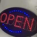 Kanayu 3 Pcs Closed Open LED Neon Sign and Push Pull Stickers Sign Set 23 x 14 Inch Open Closed Electronic Advertisement Display 5 x 2 Inch Vinyl Push Pull Vertical Decal Self Adhesive for Shop Bar