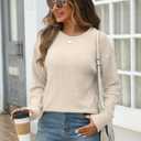 ANRABESS Women Long Sleeve Shirts Business Casual Tunic Tops Fall Lightweight Sweaters Dressy Blouses 2025 Fashion Outfits Beige XX-Large (Beige, XXL)