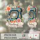 2 x Sewing Machine Christmas Ornament 2025 - Xmas Gifts for Sewers and Quilters, Wooden Ornaments for Christmas Tree Decorations, Christmas Keepsake for Hanging Decor, Gifts for Friends Women Sisters