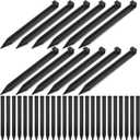 Menkxi 100 Pcs Garden Landscape Stakes, 10 Inch Black Plastic Straight Smooth Edging Coil for Yard Terrace, Landscape Edging, Grass, Bender Board, Garden Liner