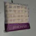 jinchan Striped Linen Kitchen Curtains 36 Inches Length Tier Curtains Farmhouse Modern Cafe Style Small Window Treatments Airy Light Filtering Rod Pocket for Living Room Bathroom 2 Panels Beige