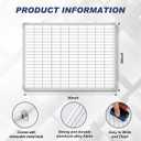 AmazingSpark Lined Whiteboard Blank Grid Aluminum Frame Dry Erase Board Reusable Wall Mounted Board for Scheduling, to Do Lists Weekly Planning Home Work(36 x 24 Inch,Whiteboard with Grid)