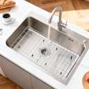 24" x 12" Stainless Steel Sink Protector - Large Sink Rack for Bottom of Sink Kitchen Grid Centered Drain