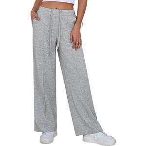 Aleumdr Women's Wide Leg Pants High Waist Casual Pants Fall 2025 Sweatpants Lounge Work Pants Slack with Pockets, xXL