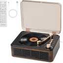 Gueray CD Player with Speakers HiFi Stereo Sound for Home,Bluetooth Retro Wood CD Music Players FM Radio with Remote Control,Support USB & AUX Playback