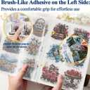 3 x MARCADORUS Scrapbook Stickers, 20 Sheets Flower Stickers, Scarpbook Supplies Tulips, Roses, Rabbits, Birds & Floral Illustrations for Planners, Journaling Supplies for Holidays & Occasions. (5.7 x 8.2 Inch, 20 Sheets, Cozy Blue)