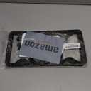 2 Pack Silicone License Plate Frame, American Flag License Plate Holder Bracket with Mount Screws Caps, Rattle Proof Universal Car Tag Cover for Front and Rear, Hiking Outdoor Sport