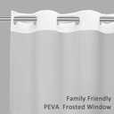 No Hook Shower Curtain with Fabric Liner White Hotel Waffle 75" L x 72" W,PEVA Frosted Window