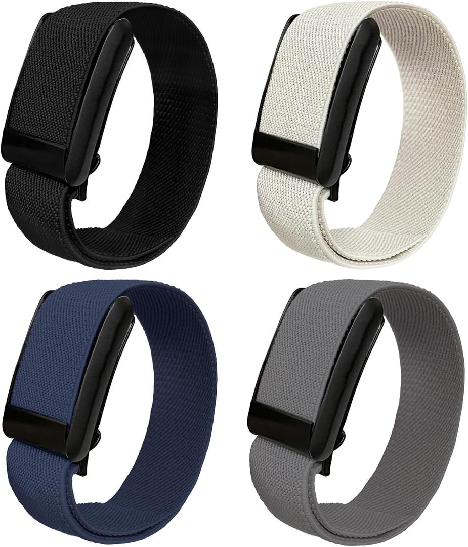 Yeahxing 4 Packs Stretchy Nylon Band for Whoop 4.0 - Sports Straps for Women Men, Soft, Comfort, Breathable, Easy to Use and Adjustable (24cm)