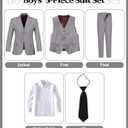 Boys Suit Kids Dress Clothes Wedding Ring Bearer Outfit Formal Wear 16Y (Gray)