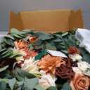 Ling's moment Large Arch Flowers & 3 Drapes, Burnt Orange & Terracotta
