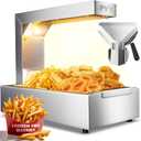 PYY French Fry Warmer - Commercial Food Heat Lamp Food Warmer Light 122F Free-Standing Warming Fry Dump Station Countertop Fries Warmer Commercial Food Warmer for Chips Churros Buffet Restaurant