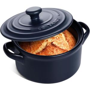 LE TAUCI 3 Quart Ceramic Dutch Oven - Lightweight, Non-Toxic, No Seasoning Needed- Oven, Microwave & Dishwasher Safe, Dutch Oven Pot with Lid for Sourdough, Soup & Stew, Midnight Blue