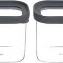 Glass Canisters Rectangular with glass lids 23oz/700ml set of 2