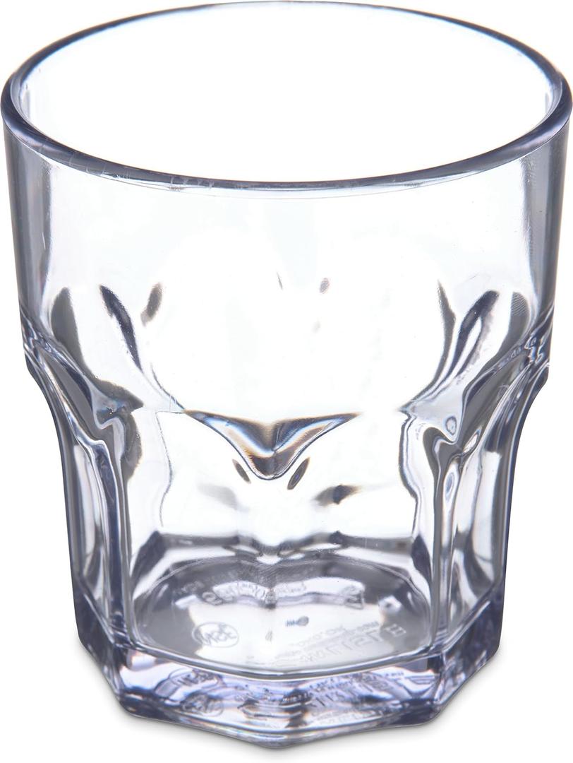 Carlisle FoodService Products Louis Clear Tumbler Short Glass for Restaurants, Catering, Kitchens, Plastic, 8 Ounces, Clear, 1 Count (Pack of 1)