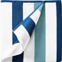 Beach Towel - Oversized, Plush 630 GSM Cotton - Marine Blue & Sea Glass Green, Size 58"*68"
