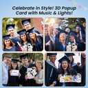 2 x 3D Popup Graduation Congrats Card - Class of Congrats Grad 2025 Greeting Card - Musical Lights Up Popup Cards - Congratulation Graduation Gift for 2025 - Blank Note Card & Envelope Included