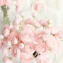 Floroom Ranunculus Artificial Flowers 18 Pcs Blush Faux Silk Mini Ranunculus Bulk Fake Wedding Filler Flowers for DIY Pink Bouquets, Centerpieces, Bridal Shower Decorations & Arrangements