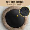 PetJett Calming Dog Beds for Small Dogs 23" Donut Dog Beds, Anti-Slip & Washable Puppy Bed - Fluffy Plush Faux Fur Pet Bed, Anti-Anxiety Premium Comfort Round Pillow, Fits Dogs up to 25 lbs Beige, small