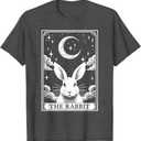Tarot Card Vintage Crescent Moon Rabbit Animal Lovers T-Shirt, XL
