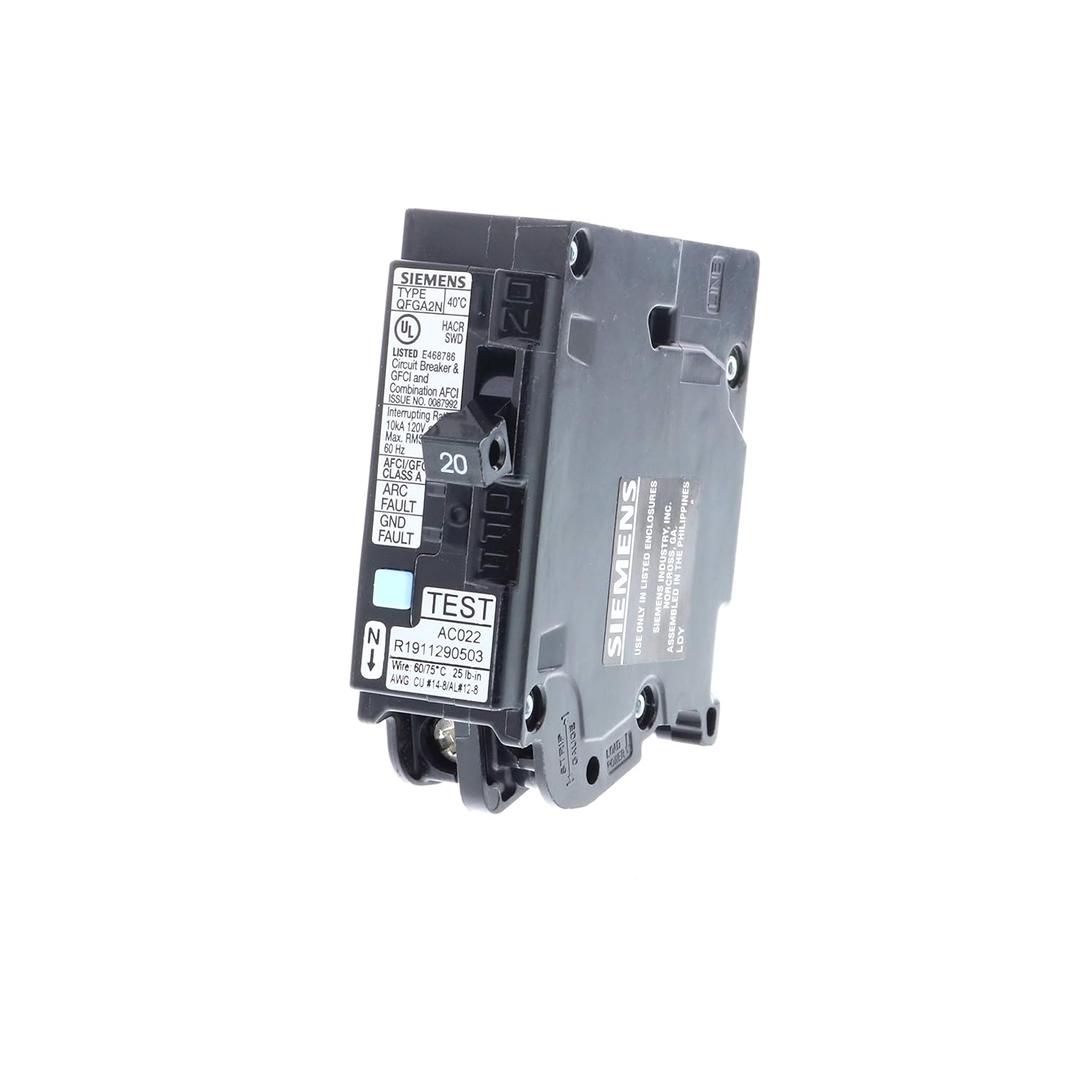 SIEMENS  20 Amp 1-Pole Dual Function (CAFCI/GFCI) Plug-On Neutral Circuit Breaker Q120DFN 