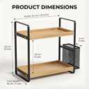 LEMIKKLE 2-Tier Wood Bathroom Counter Organizer with Basket,Waterproof Vanity Perfume Skincare Storage for Bathroom, Kitchen, Dresser