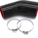 TuoLauthon 45 Degree 2-1/ 2 to 3 inch(63-76mm) Silicone Reducer Coupler Hose, 4-Ply Reinforced, Length 4inch(102mm) with 2PCS clamps Turbo/ Intercooler/ Intake Piping Reducer