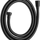 OFFO Shower Hose, Kink Free Stainless Steel Shower Hose Attachment Electroplating Handheld Shower Head Hose Flex Hoses Extension with Brass Insert & Nut for Pet Bathing Cleaning 60 in, Matte Black