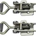 Adjustable Latch Buckle Cabinet Boxes Lever Handle Toggle Catch Latch Lock,Silver,Adjustable Range:75-95mm,2 Pcs