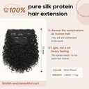 FLUFYMOOZ 4PC Clip in Hair Extensions, 10 Inch 100 Pure Protein Silk Short Hairpiece Deep Curly Wavy Hair Extensions Clip in Natural Soft Hairpiece for Women-Black Brown