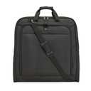 Amazon Basics 46" Premium Garment Bag for Travel, Suit Bag with Shoulder Strap for Suits and Dresses, 1680D Polyester Fabric, Exterior/Interior Pockets, Leather-reinforced Corners, Trifold, Black