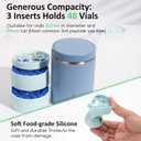Silicone 3ml Vial Insert (1 short +2 tall) Compatible with Hydrapeak Food Jars,Vial Insert Peptide Storage for 32/25/18oz Hydrapeak Food Thermos, Maximum Hold 48 Vials, Blue.(No vials&Jar included)